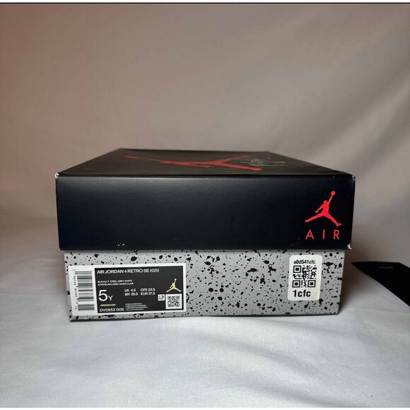 Size 5.5 - Nike Air Jordan 4 Retro SE GS Black Canvas Men\'s Shoes Ships Now